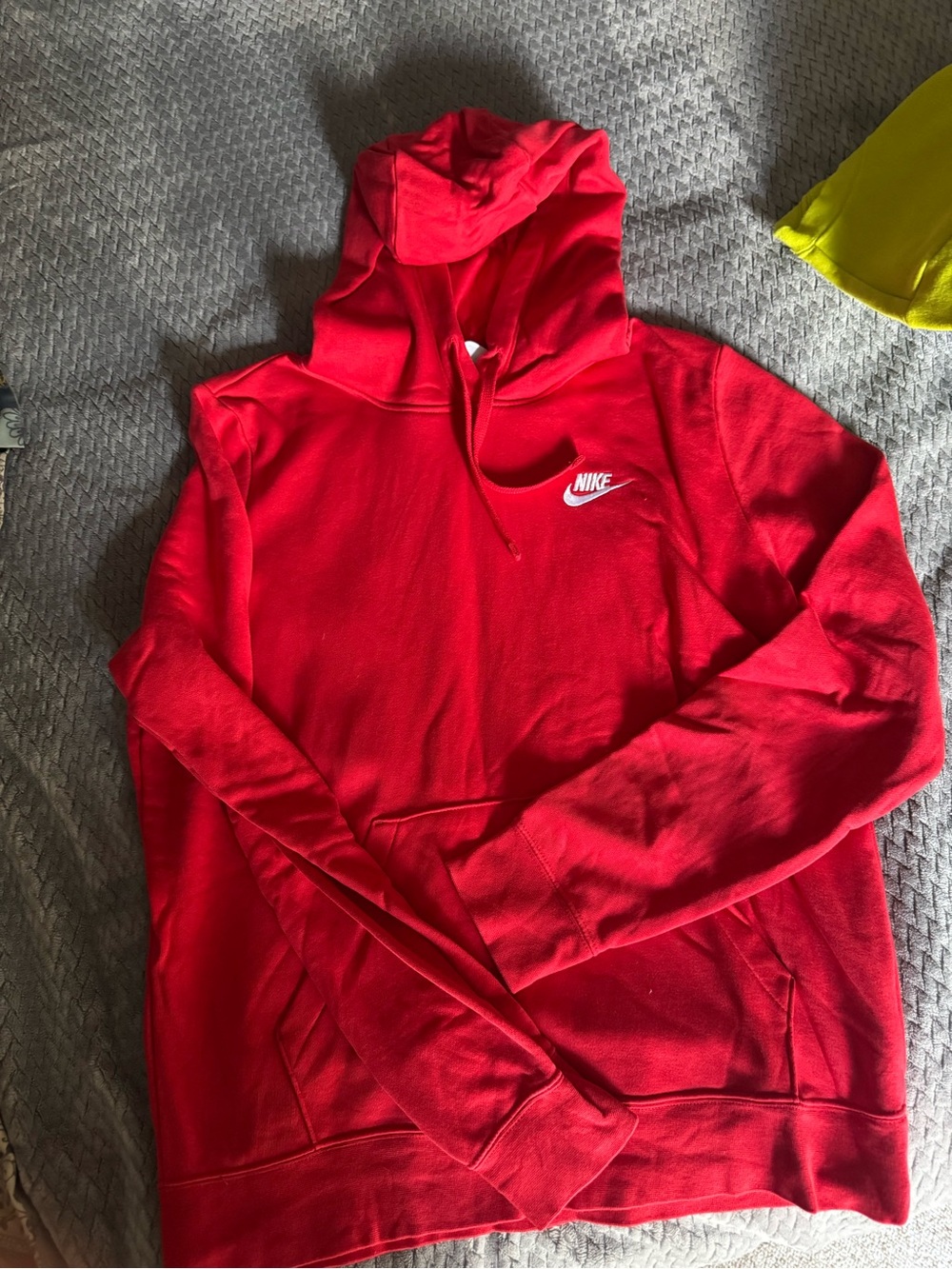 Nike Women’s Club Fleece - Red Hoodie with White Swoosh Logo